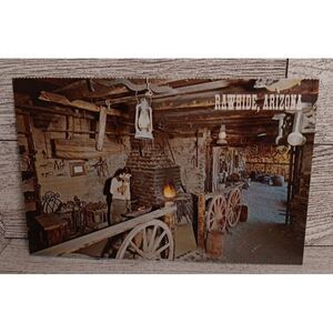 Vintage Postcard Blacksmith Shop Rawhide‎ Arizona SILVER LODE COUNTRY  Ephemera